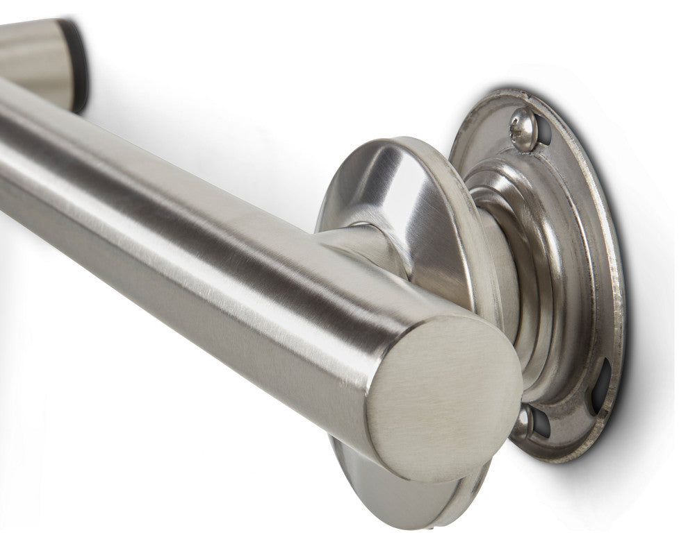 38" Zuma Angled Assist Shower Grab Bar, Satin Stainless, Left-Handed