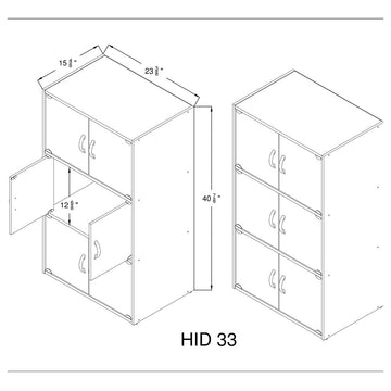 6-Door Storage Cabinet, Cherry