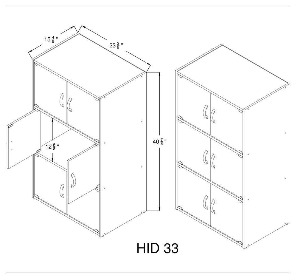 6-Door Storage Cabinet, Cherry