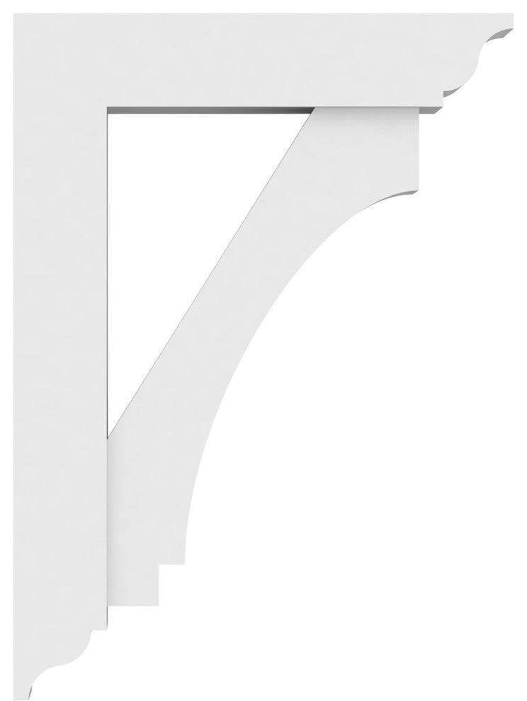 Standard Imperial Architectural Grade PVC Bracket, Traditional End, 3"wx16"dx22"h