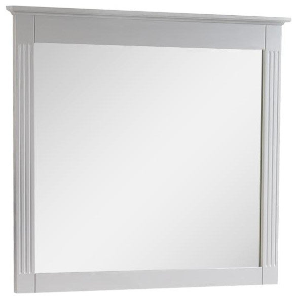 Solid Wood Bathroom Vanity Mirror for Wall Mounted, Titainum Grey, 38x33