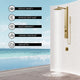 Orchid 39" H x 4" W 2-Jet Retro Shower Panel with Square Shower Head, Matte Brushed Gold