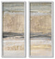 Abstract Earth Soil Textured Brown Grey Collage, 2pc, each 13 x 30