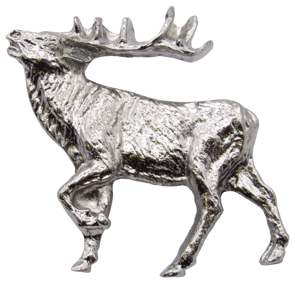 Walking Elk Left Facing Cabinet Knob, Nickel