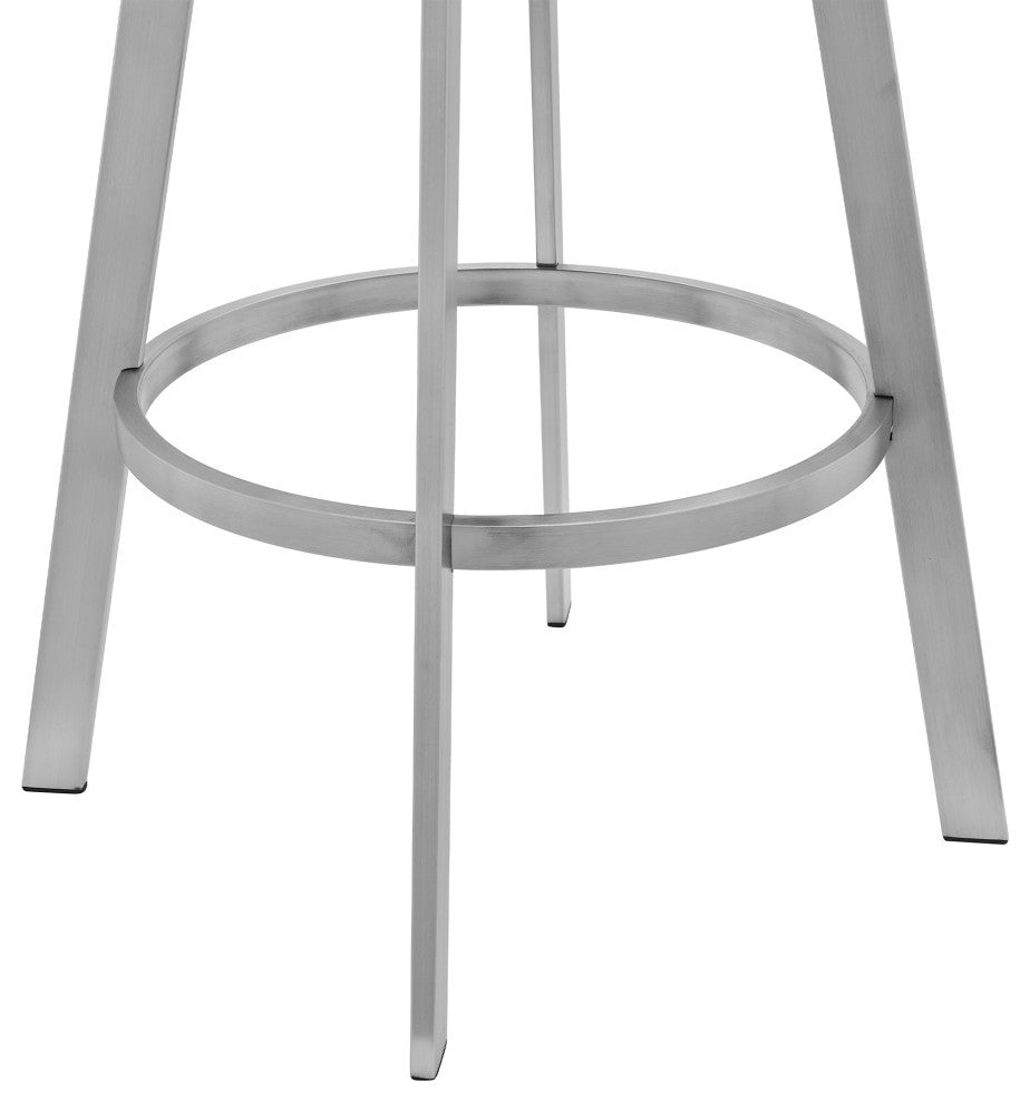 Scranton Swivel Modern Metal and Slate Gray Faux Leather Bar and Counter Stool