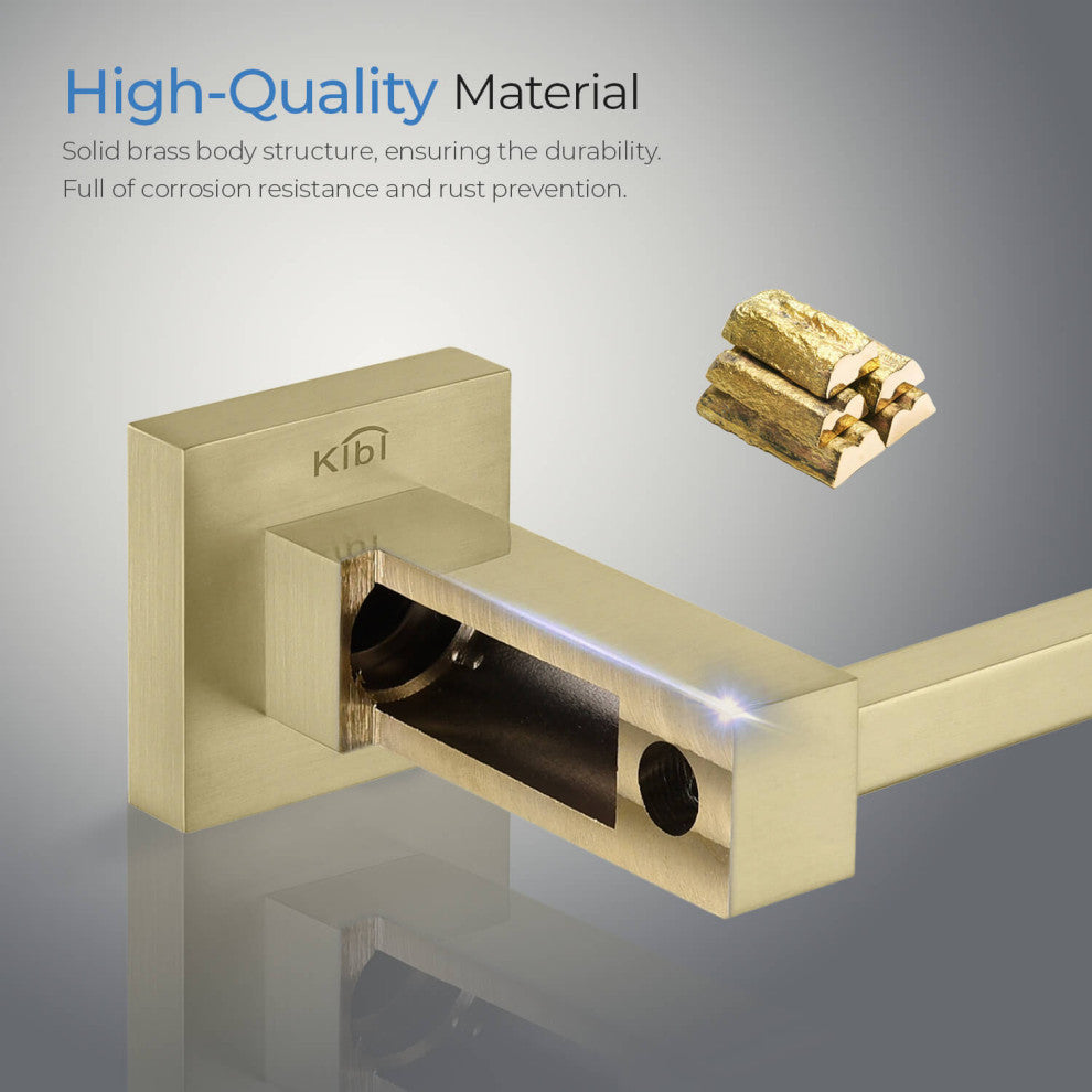 Cube Bathroom Tissue Holder KBA1502, Brush Gold