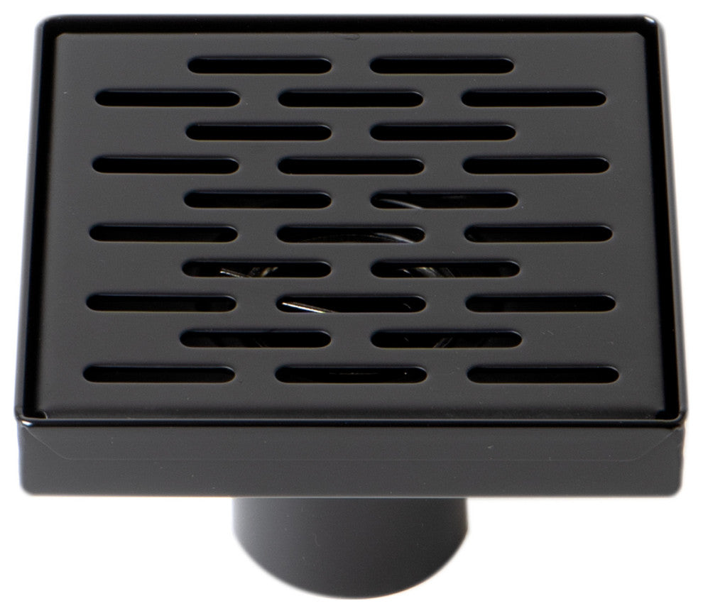 ALFI brand ABSD55C-BM 5"x5" Black Matte Square Stainless Steel Shower Drain