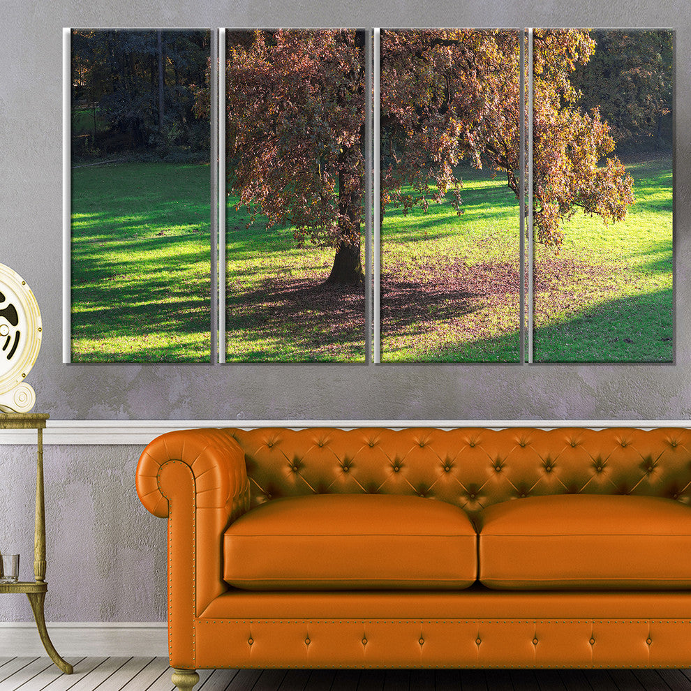 "Lonely Beautiful Autumn Tree" Wall Art, 48"x28", 4-Panels