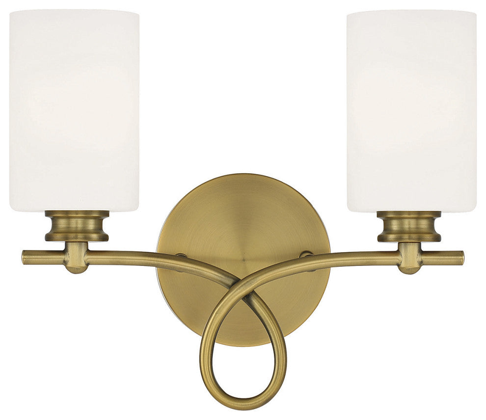 Savoy House Woodbury 8-530-2-322 Two Light Bath Bar, Warm Brass