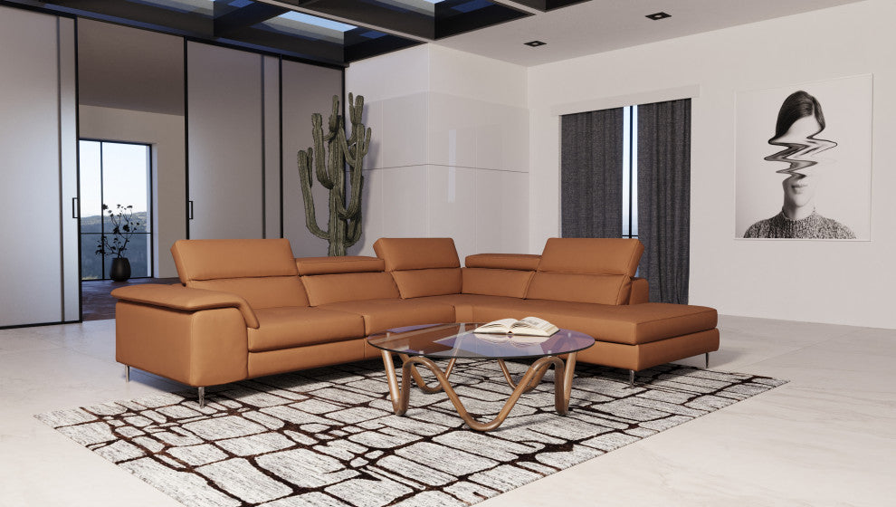 Modrest Lassen Modern Glass and Walnut Coffee Table
