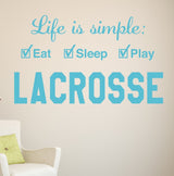 Lacrosse Life Wall Decal is Simple Play Wall Decal, 12", Turquoise