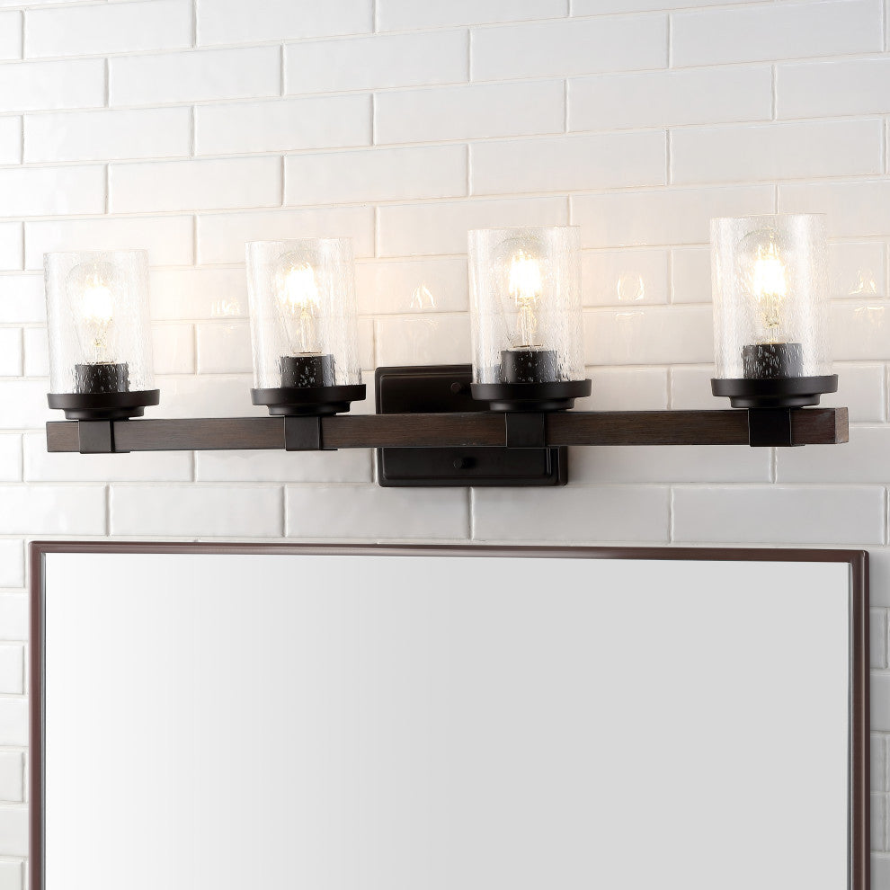 Bungalow Iron LED Vanity Light, Oil Rubbed Bronze, 4 Bulb