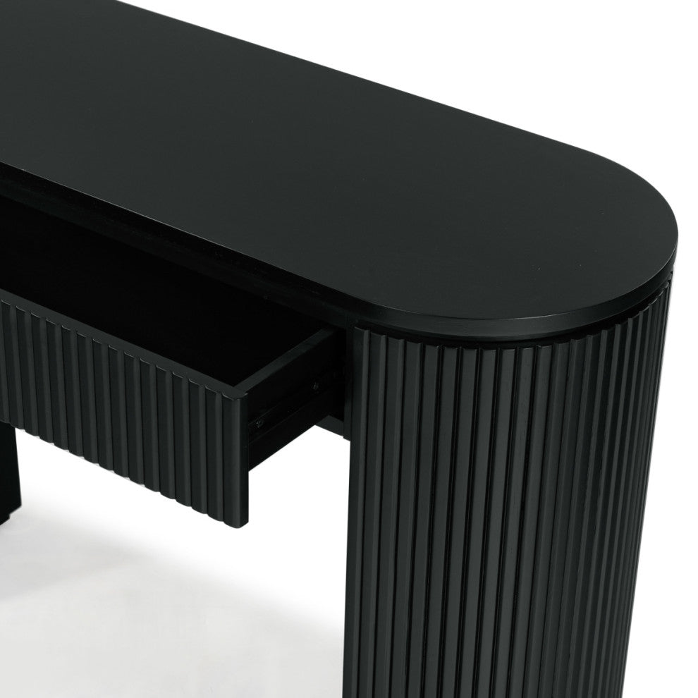 Safavieh Couture Rikki Fluted 1 Drawer Console, Black