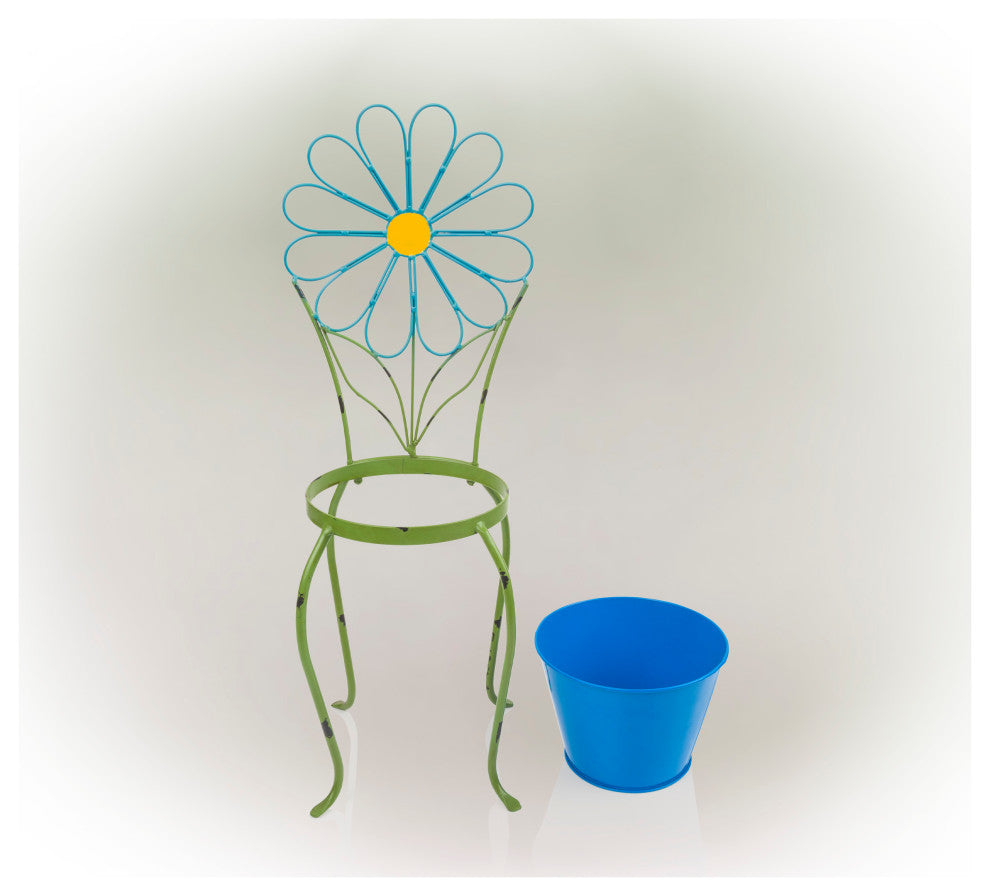 Blue Flower Planter Stand