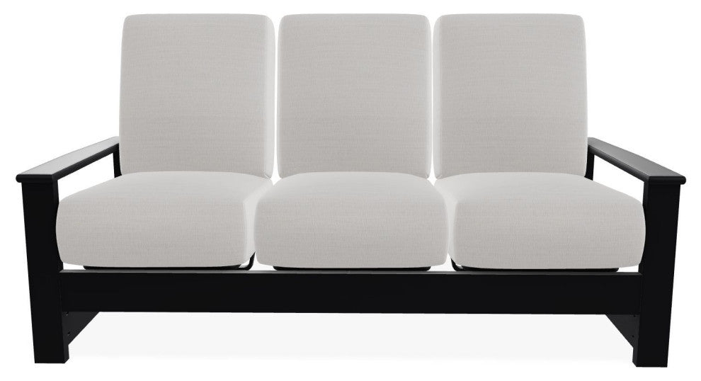 Leeward Deep Seat 3-Seat Outdoor Sofa, Tabloid Cloud/Black