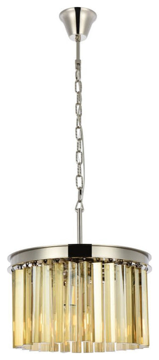 Elegant Lighting 1208D16-GT/RC Sydney 3 Light 16"W Crystal - Polished Nickel