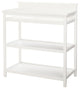 Emery 38"W Wood Changer Topper With Shelves and Changing Pad, White