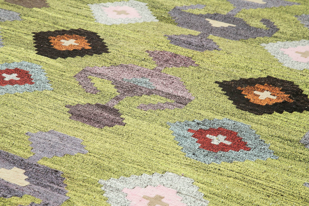 Rug N Carpet - Hand-knotted Turkish 9' 11'' x 13' 7'' Unique Wool Kilim Rug