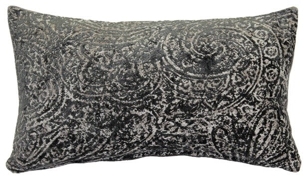 Pillow Decor, Visconti Gray Chenille Throw Pillow 12x20