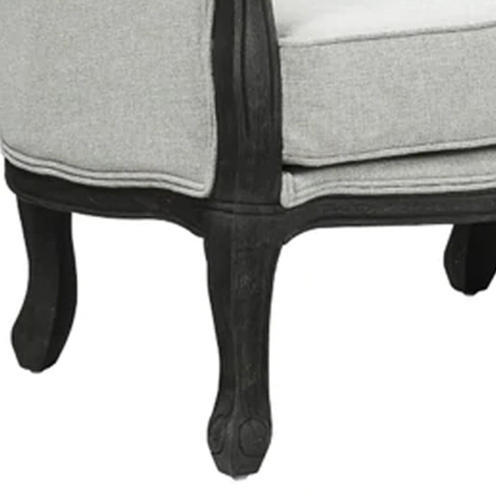 Benzara BM276239 84" Sofa With Cushion Seat, Armrests, Fabric, Gray/Brown