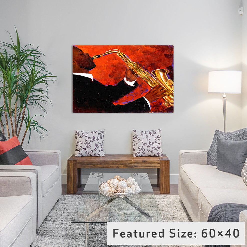 "Man on Fire" by Keith Mallett, 40x26x1.5"