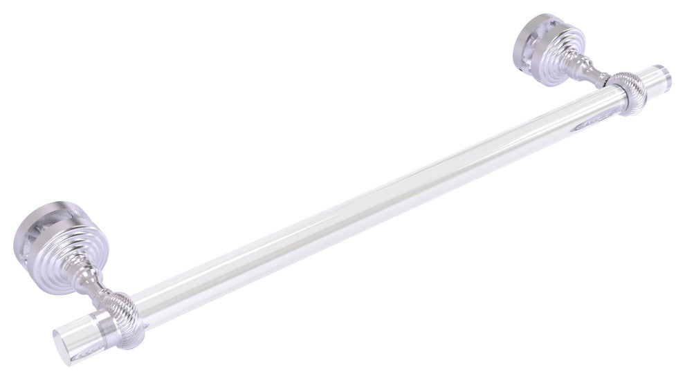 Pacific Grove 18" Shower Door Towel Bar with Twisted Accents, Satin Chrome