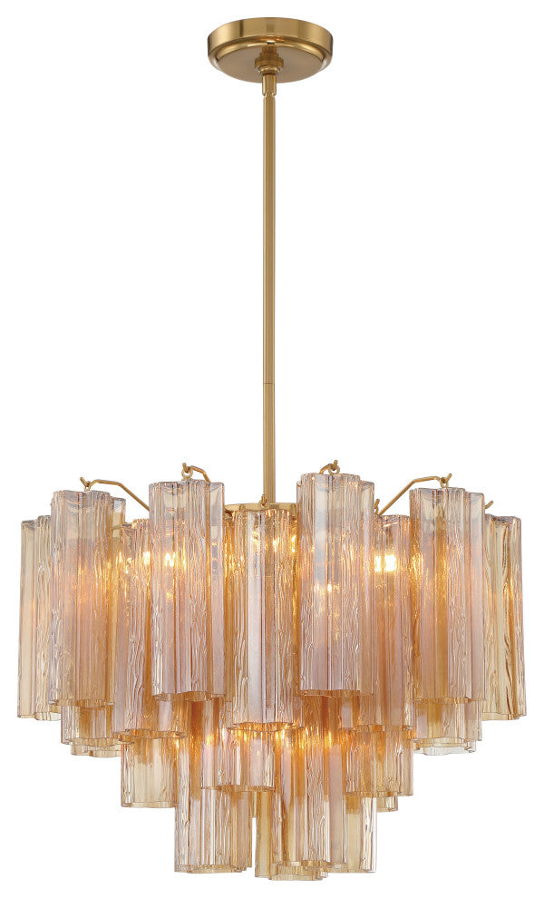 CRYSTORAMA Addis 6 Light Aged Brass Chandelier