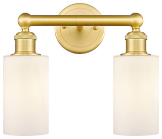 Clymer 2-Light 13" Bath Vanity Light, Satin Gold, Matte White Shade