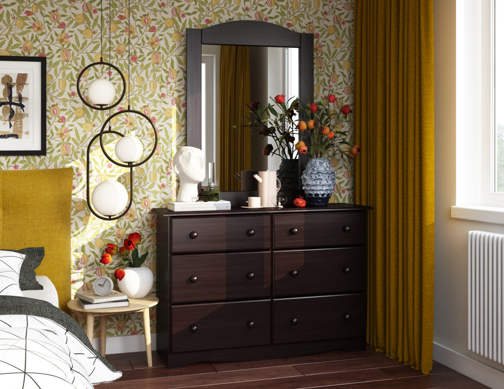 100% Solid Wood Double Dresser, Java