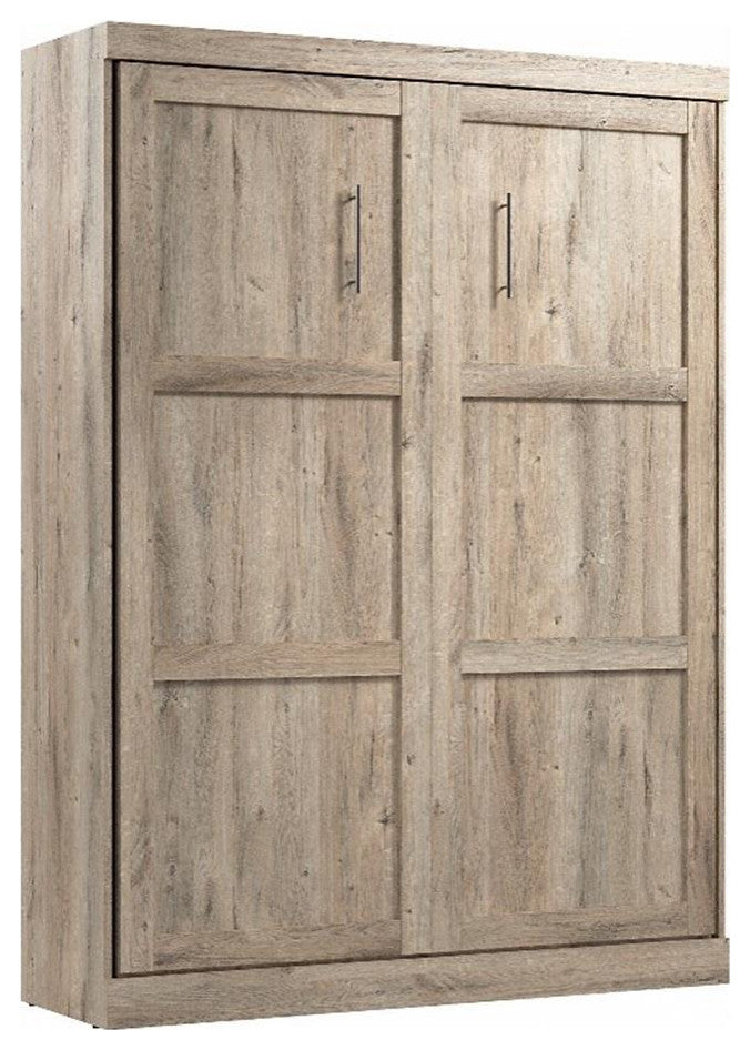 Bestar Pur 65W Queen Murphy Bed in Rustic Brown