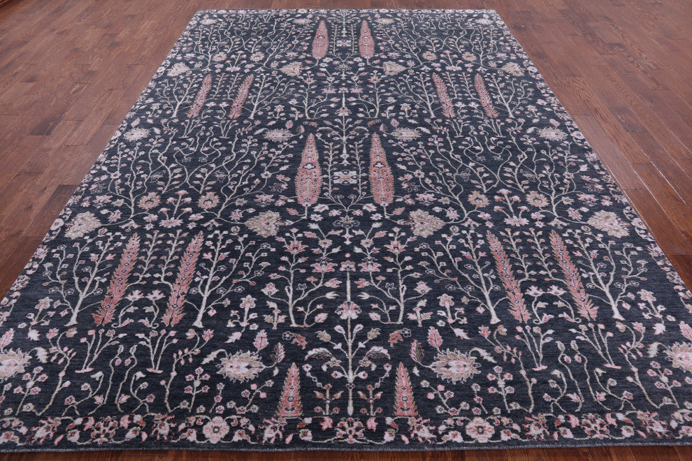 Wool and Silk Persian Ziegler Handmade Rug 8' 9" X 12' 1" Q9254