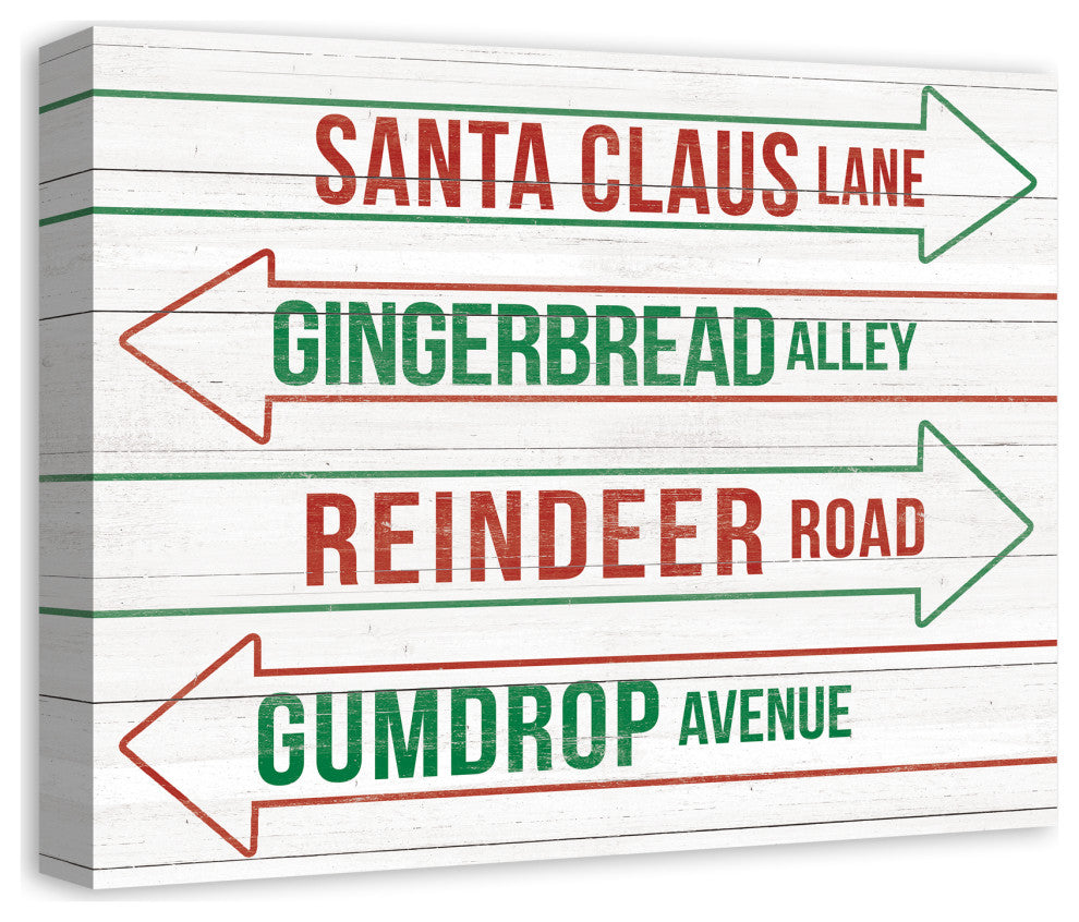 Festive Street Names 16x20 Canvas Wall Art