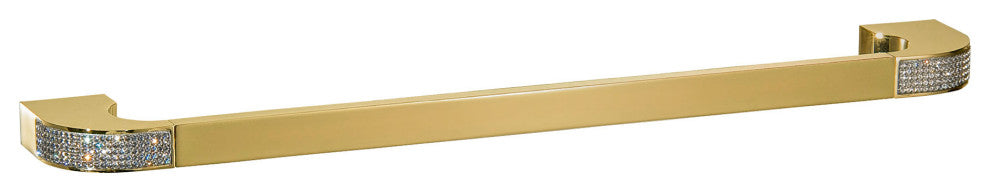 Carmen Wall Towel Rail Holder, Swarovski Crystal, Gold, Small 14"