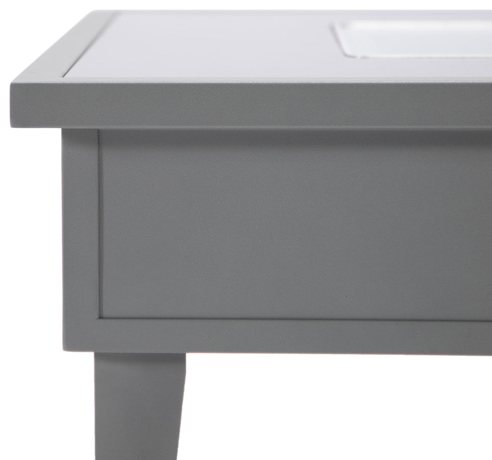 Leisuremod Walbrooke Patio Square Fire Pit Table With Aluminum Frame, Gray