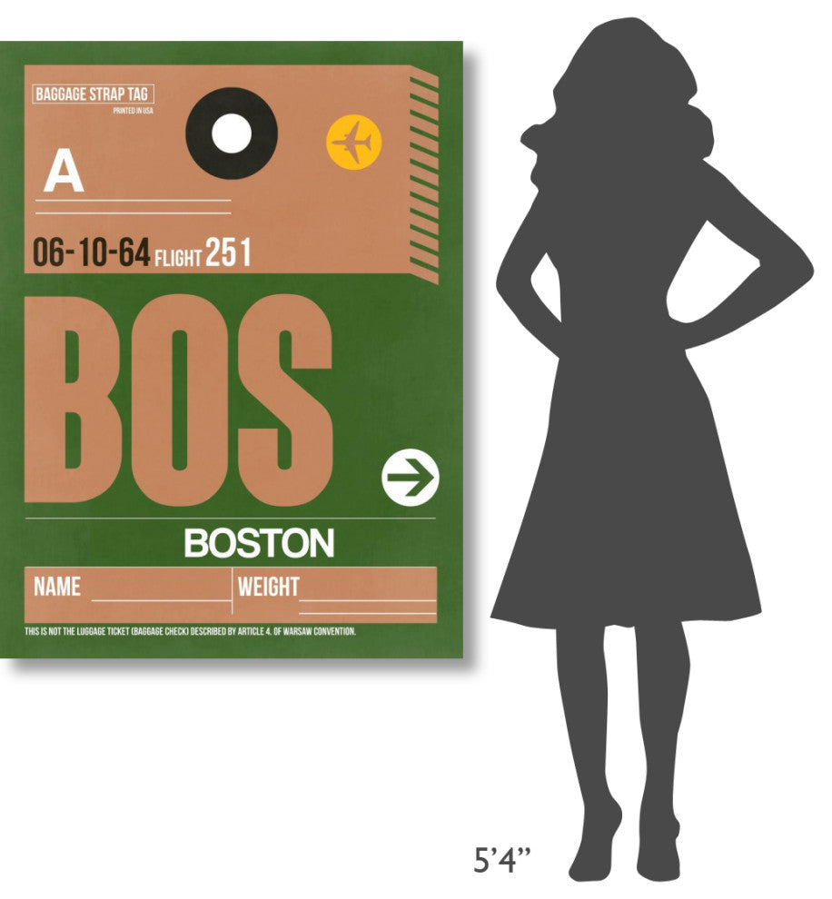 "BOS Boston Luggage Tag 1" Fine Art Print