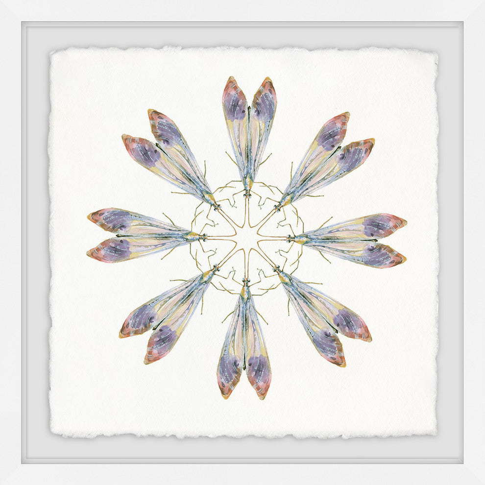 "Purple Wing Dance" Framed Painting Print, 24"x24"