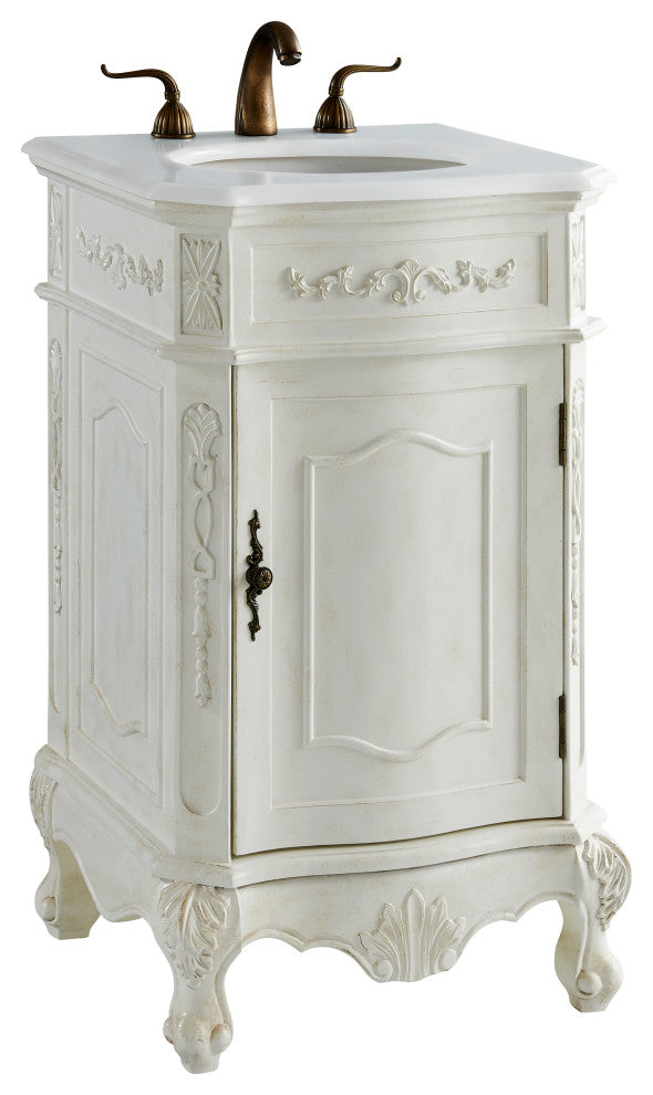 Bathroom Vanity, Antique White, 21", Single Sink