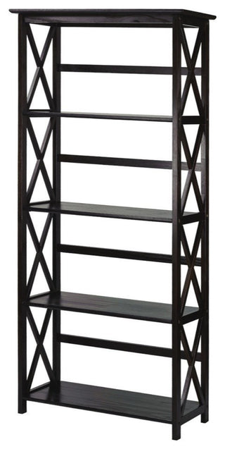 0Montego 5-Shelf Bookcase-Espresso
