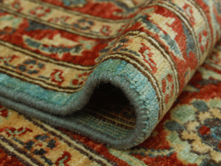 Handmade Aria Naeemah Blue/Rust Rug, 8'11x11'8