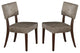 HomeRoots 20" X 20" X 36" 2pc Gray Fabric And Espresso Side Chair