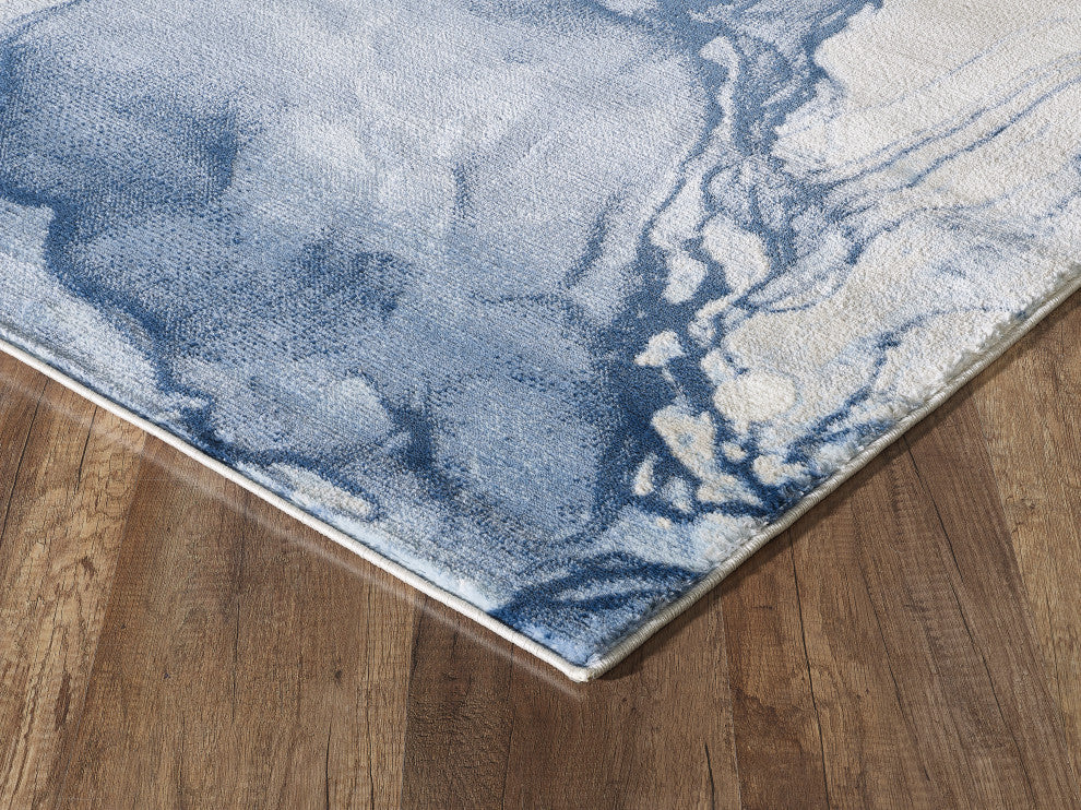 Abani Arto ART140A Abstract Liquid Marble Blue Area Rug