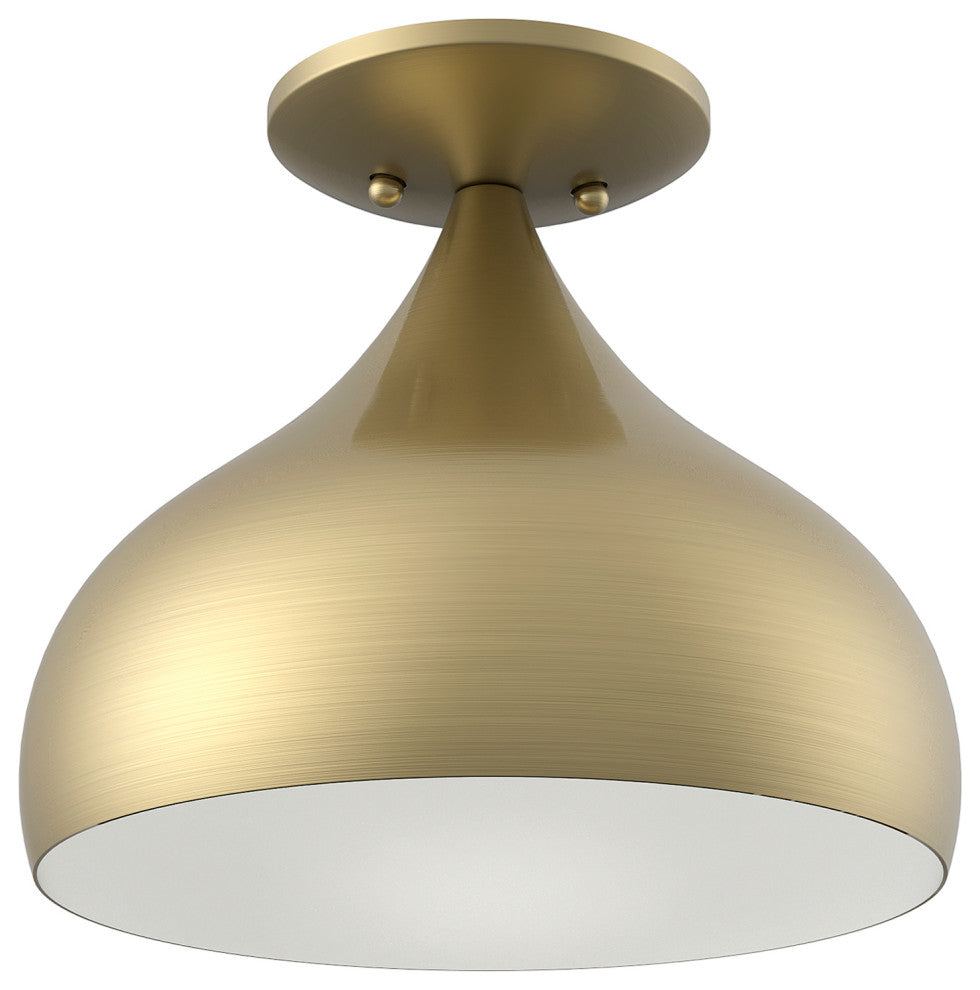 Livex Lighting 1 Light Antique Brass Semi-Flush Mount