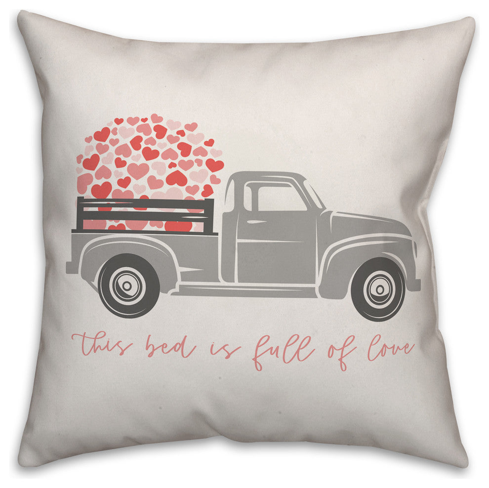 Love Truck  18x18 Throw Pillow