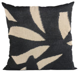 Plutus Black Palm Floral Luxury Throw Pillow, 20"x20"
