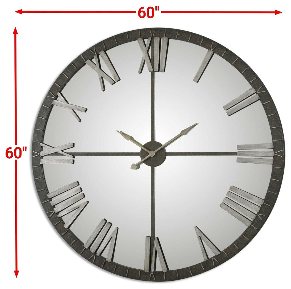XL 60" Mirrored Round Wall Clock