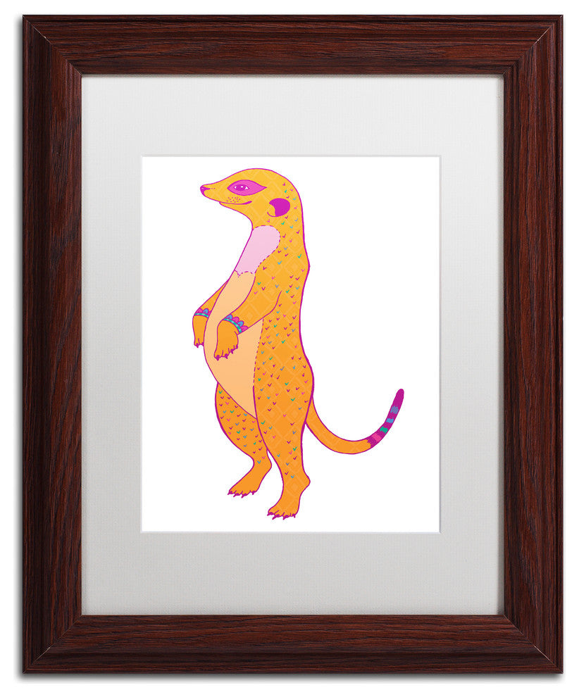 Hello Angel 'Happy Meer' Art, Wood Frame, White Mat, 14x11