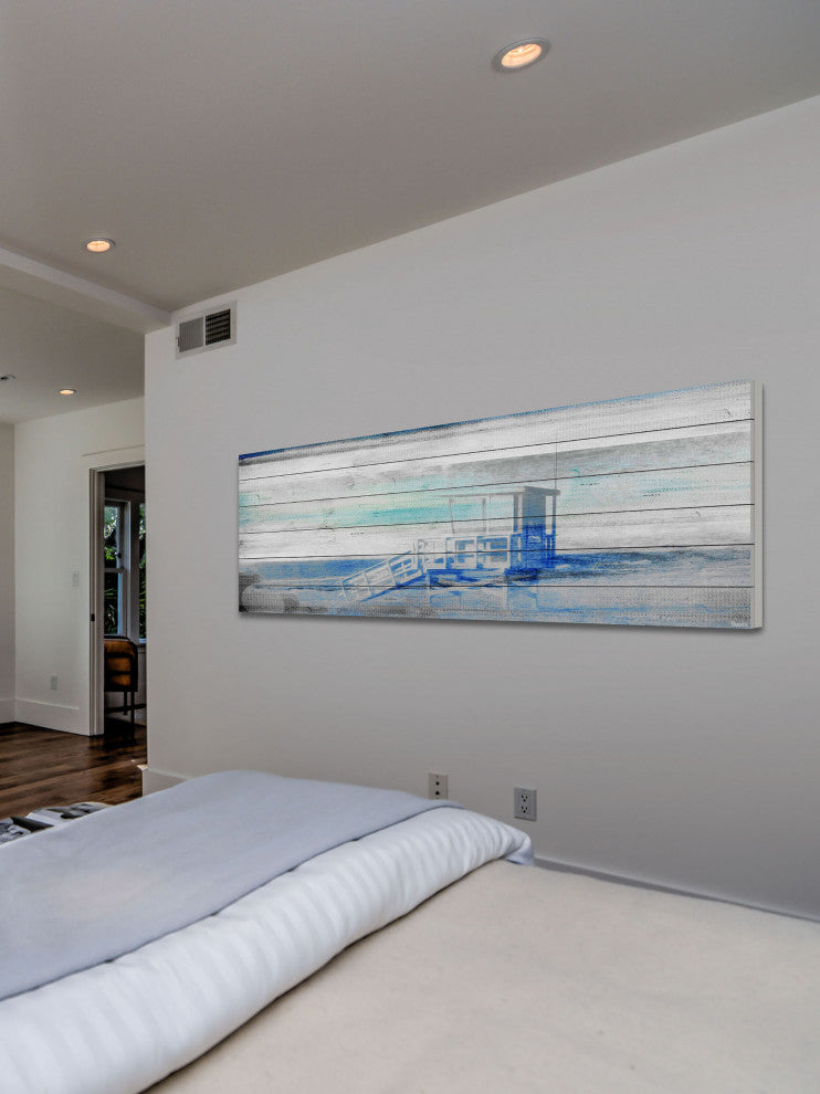 "Guard House" Print on White Wood, 45"x15"