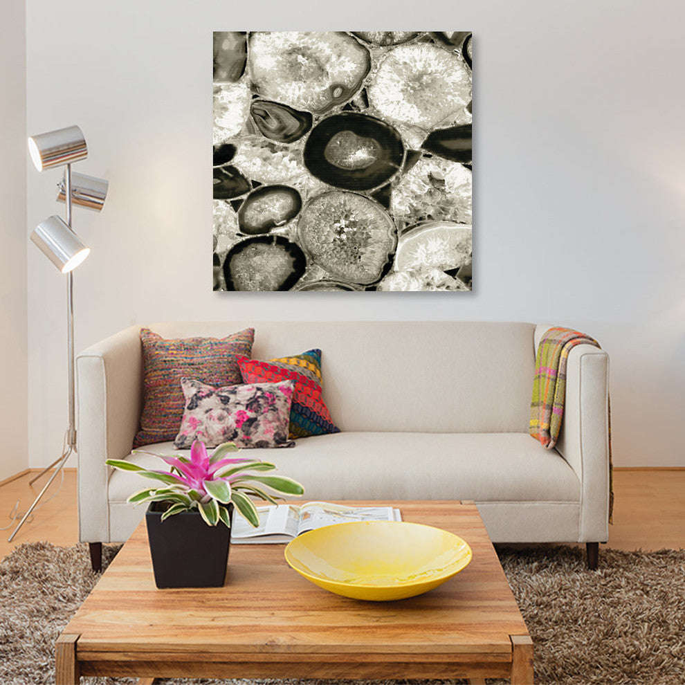 "Agate In Pewter I" by Danielle Carson, Canvas Print, 12"x12"