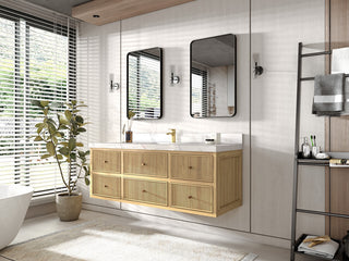 Sonoma Floating 60 Single Sink in Light Natural with 2" Viola Brown