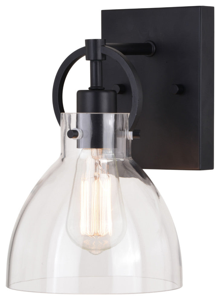 Ogden 1 Light Vanity Matte Black, Matte Black, 6.5-in W X 10.25-in H X 7.75-in D